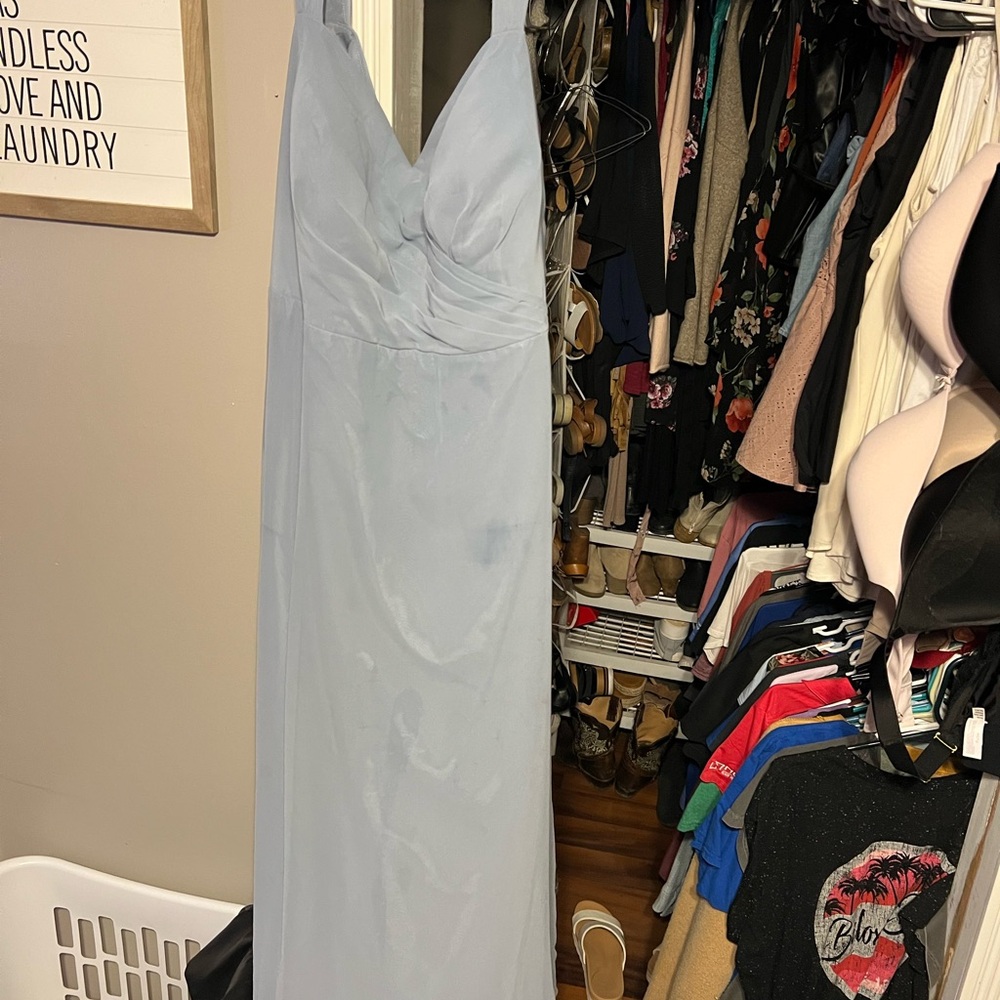 Azazie Light Blue Maxi Dress
